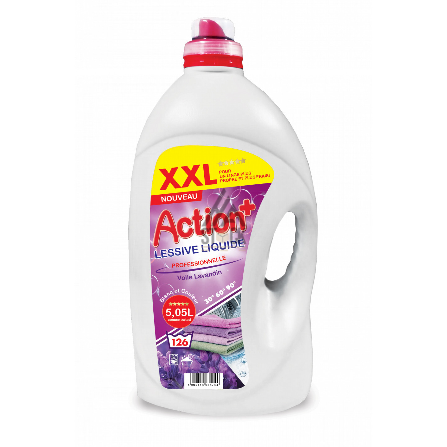 Lessive Action+ Voile Lavandin - 5L - 120 bidons
