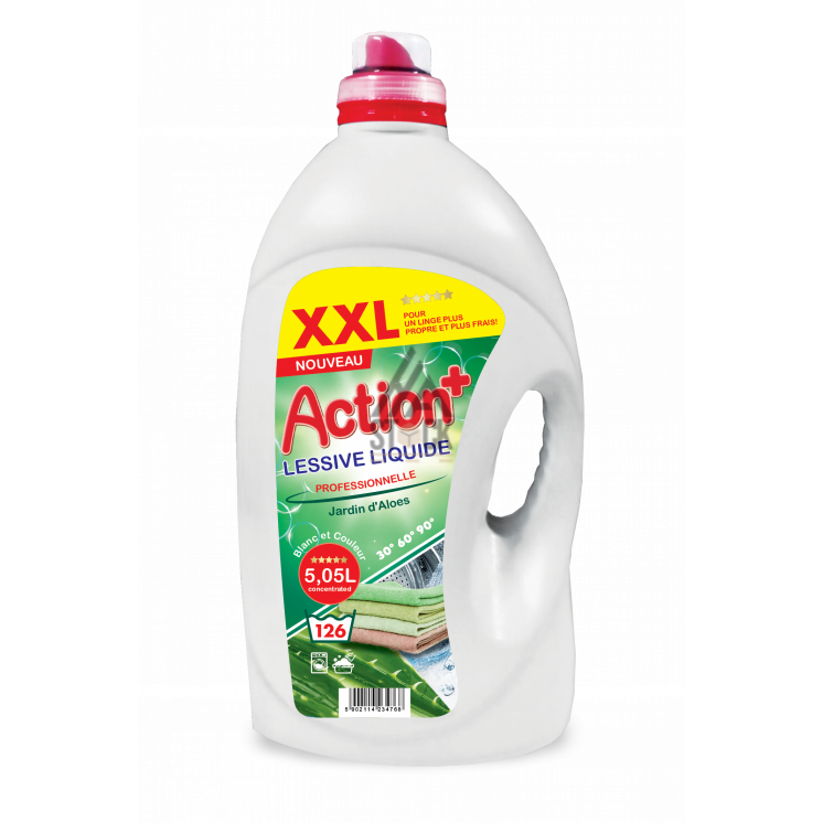 Lessive Action+ Jardin d'Aloes - 5L - 120 bidons