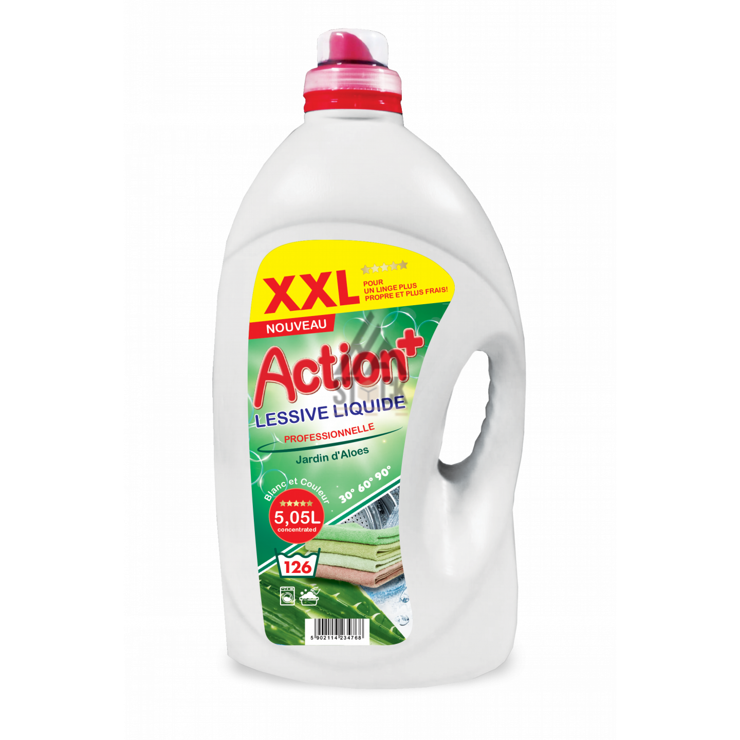 Lessive Action+ Jardin d'Aloes - 5L - 120 bidons