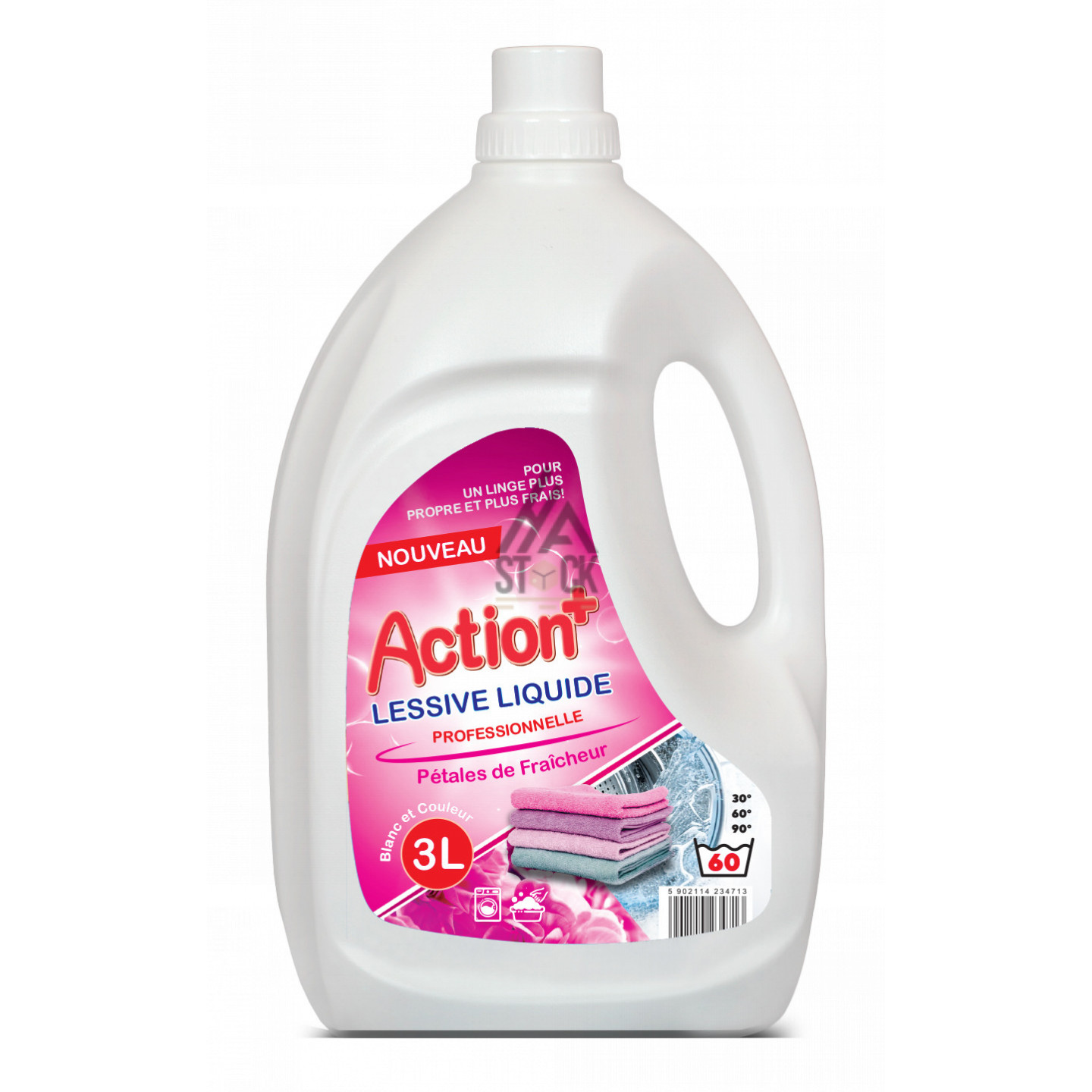 Lessive Action+ Pétales de Fraîcheur - 3L - 200 bidons