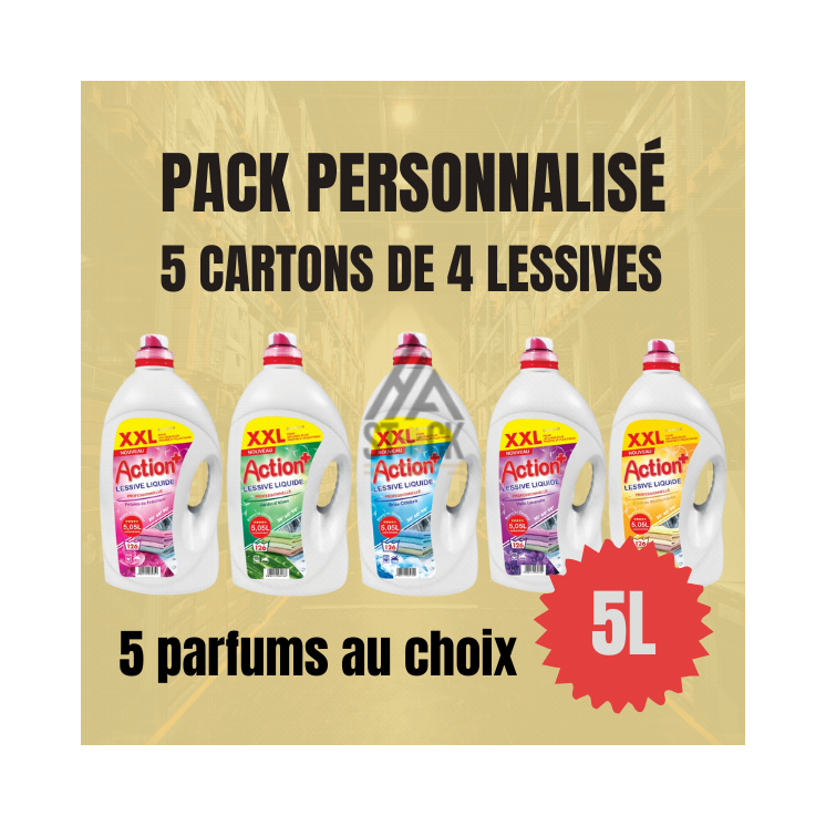 5 cartons de lessive 5L - Parfums au choix