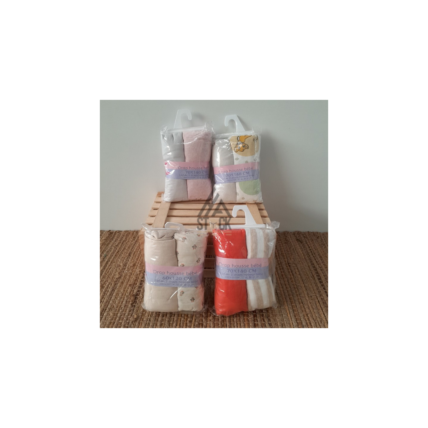 Drap housse bébé - 23 paquets