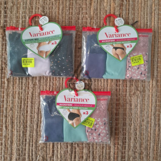 Paquets de 3 culotes - VARIANCE - 50 pièces