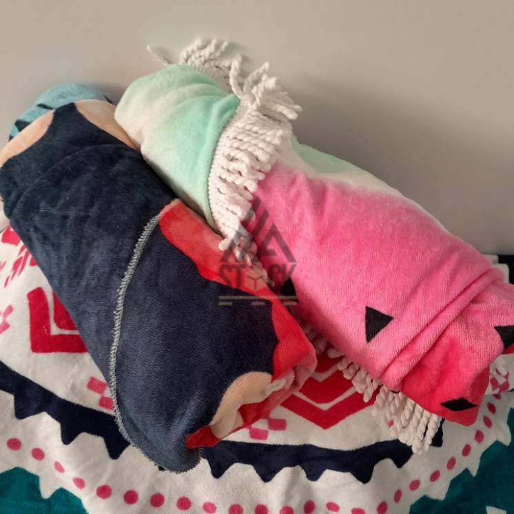 Drap de plage Rond - 34 pièces