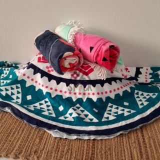 Drap de plage Rond - 34 pièces