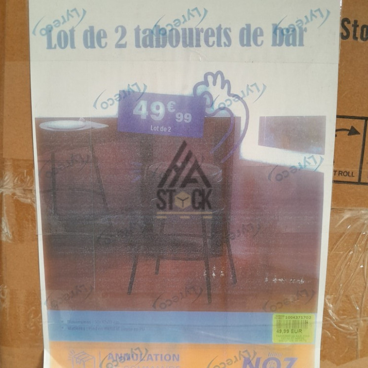 Tabouret de bar - 2 sets de 2 pièces