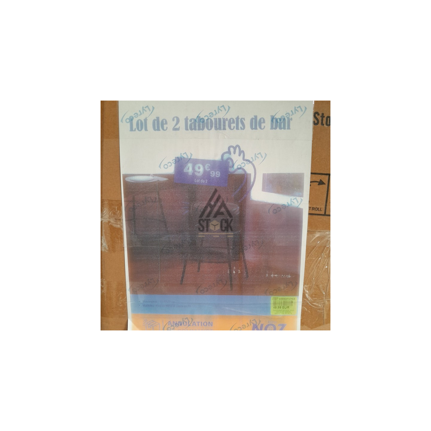 Tabouret de bar - 2 sets de 2 pièces