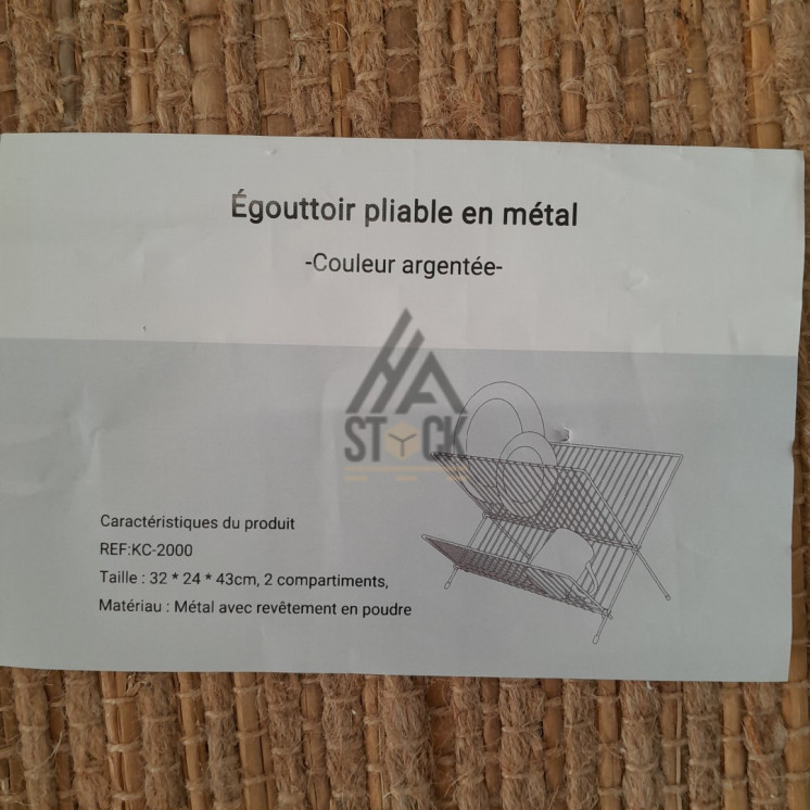 Égouttoir pliable en métal - 13 pièces