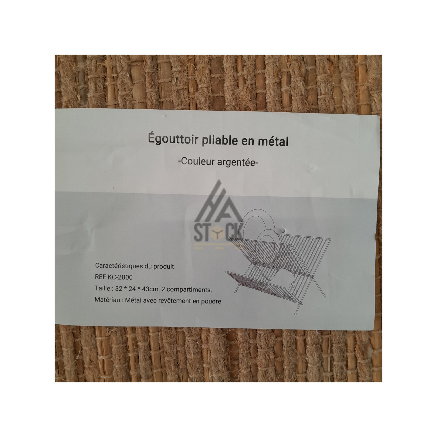 Égouttoir pliable en métal - 13 pièces