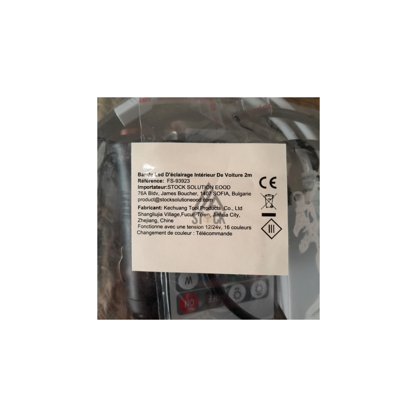 Bande LED éclairage intérieur de voiture - 20 pièces