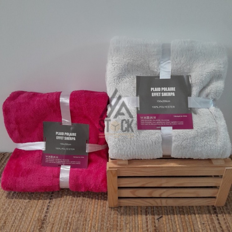 Plaid polaire effet SHERPA - 10 pièces