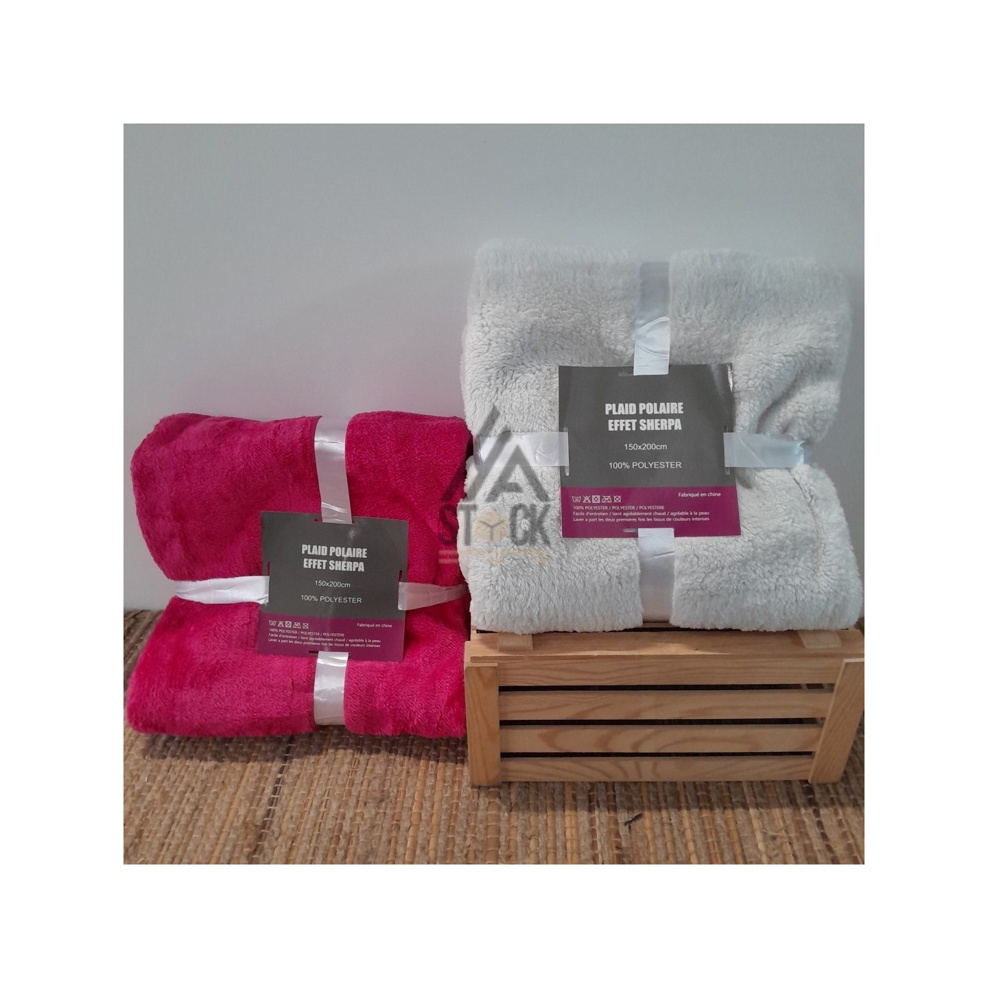 Plaid polaire effet SHERPA - 10 pièces