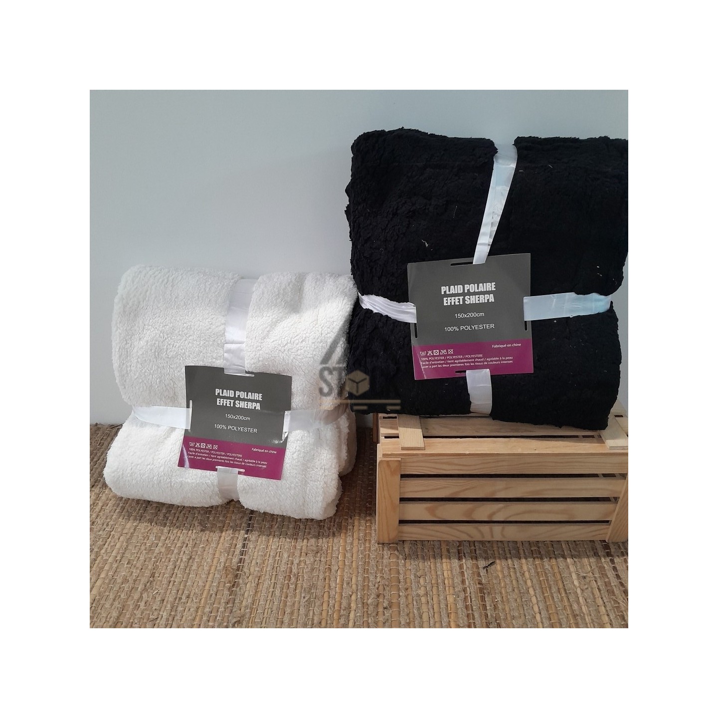 Plaid polaire effet SHERPA - 10 pièces