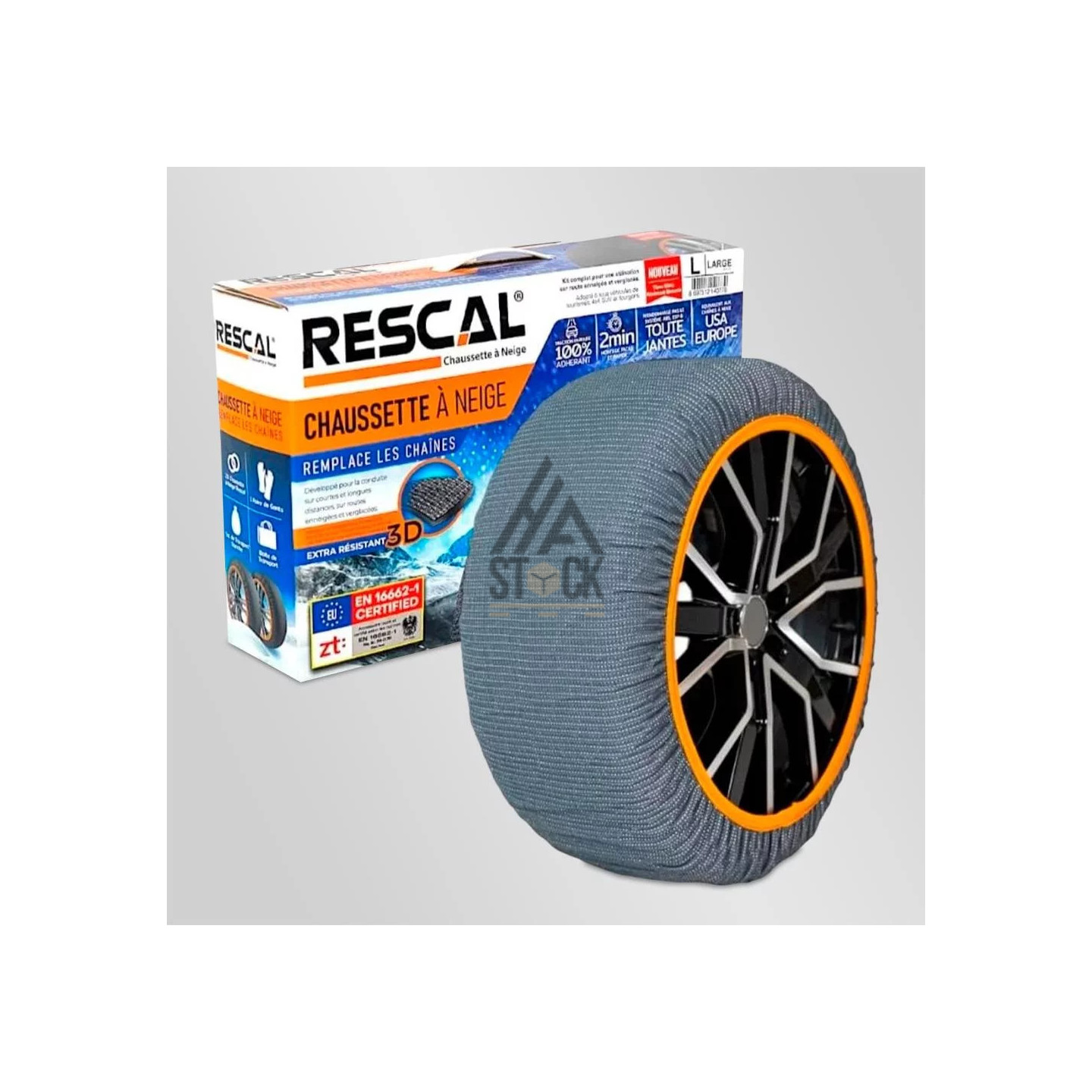 Chaussette à Neige Universelle pour Pneu RESCAL - 12 pièces