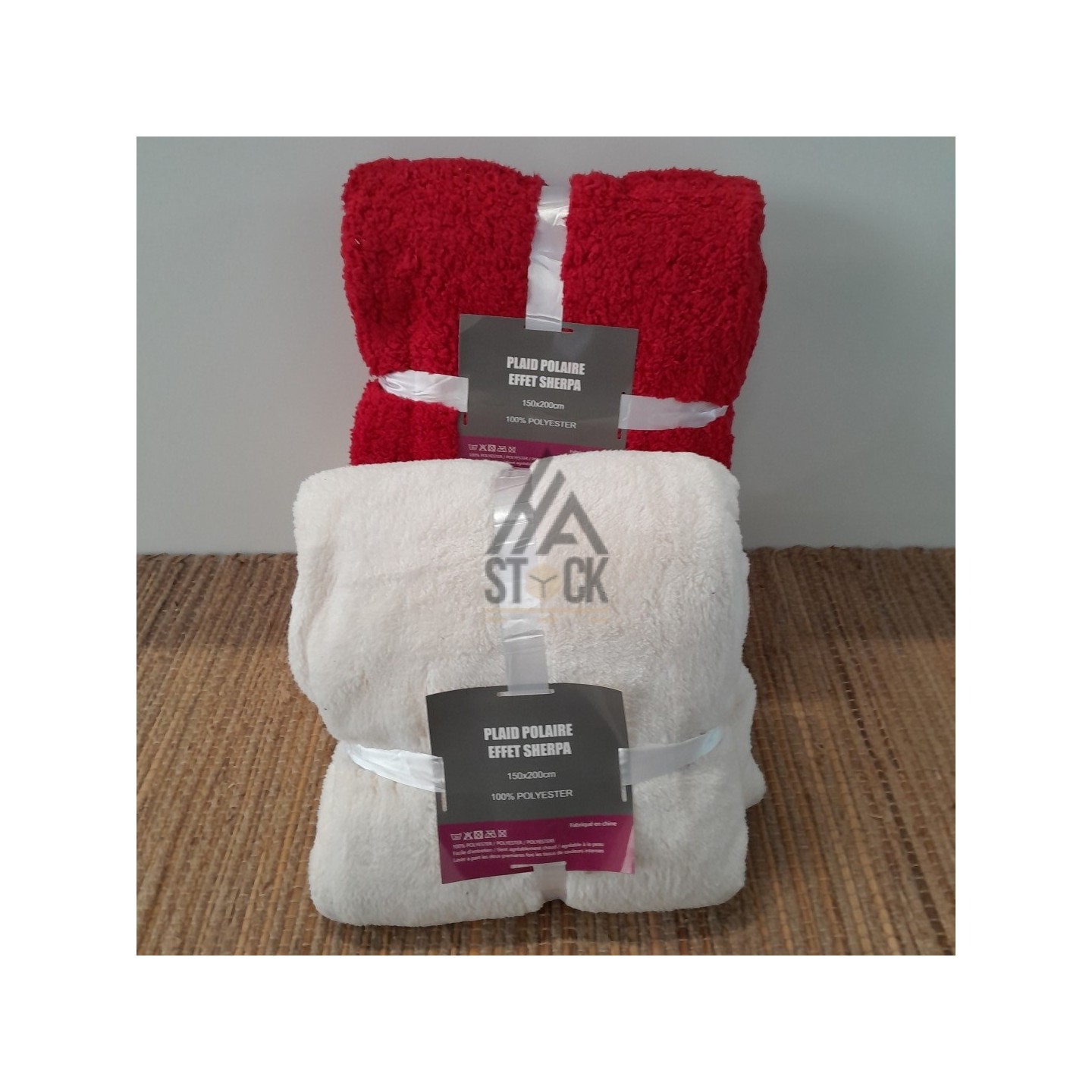 Plaid polaire effet SHERPA - 10 pièces