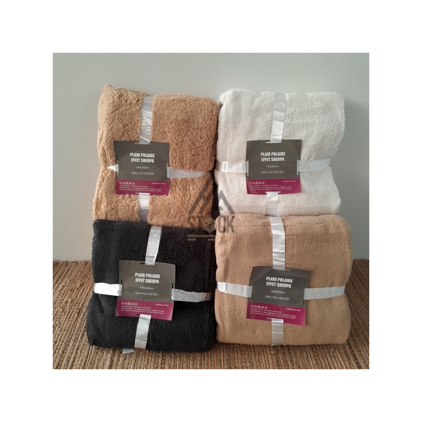 Plaid polaire effet SHERPA - 10 pièces