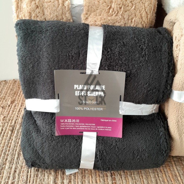 Plaid polaire effet SHERPA - 10 pièces