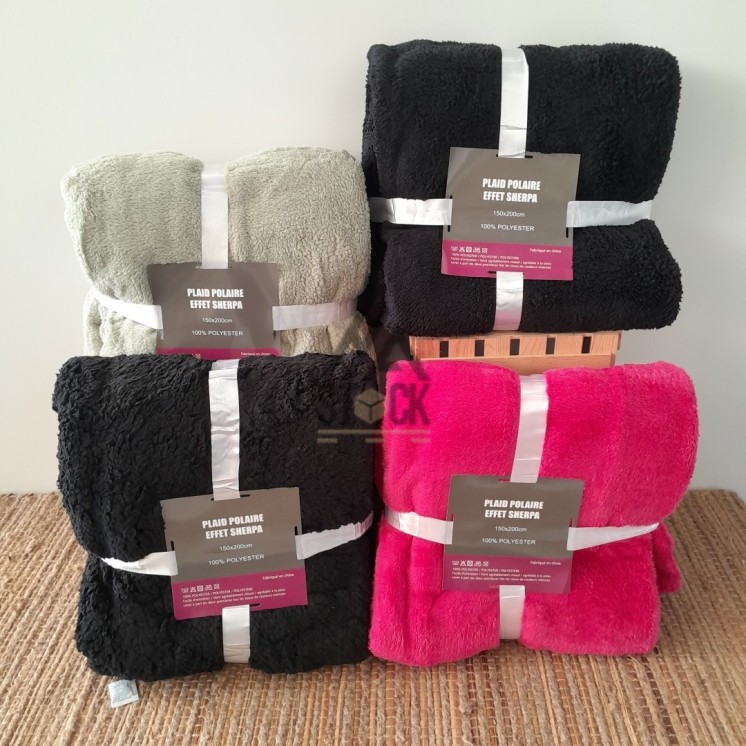 Plaid polaire effet SHERPA - 10 pièces