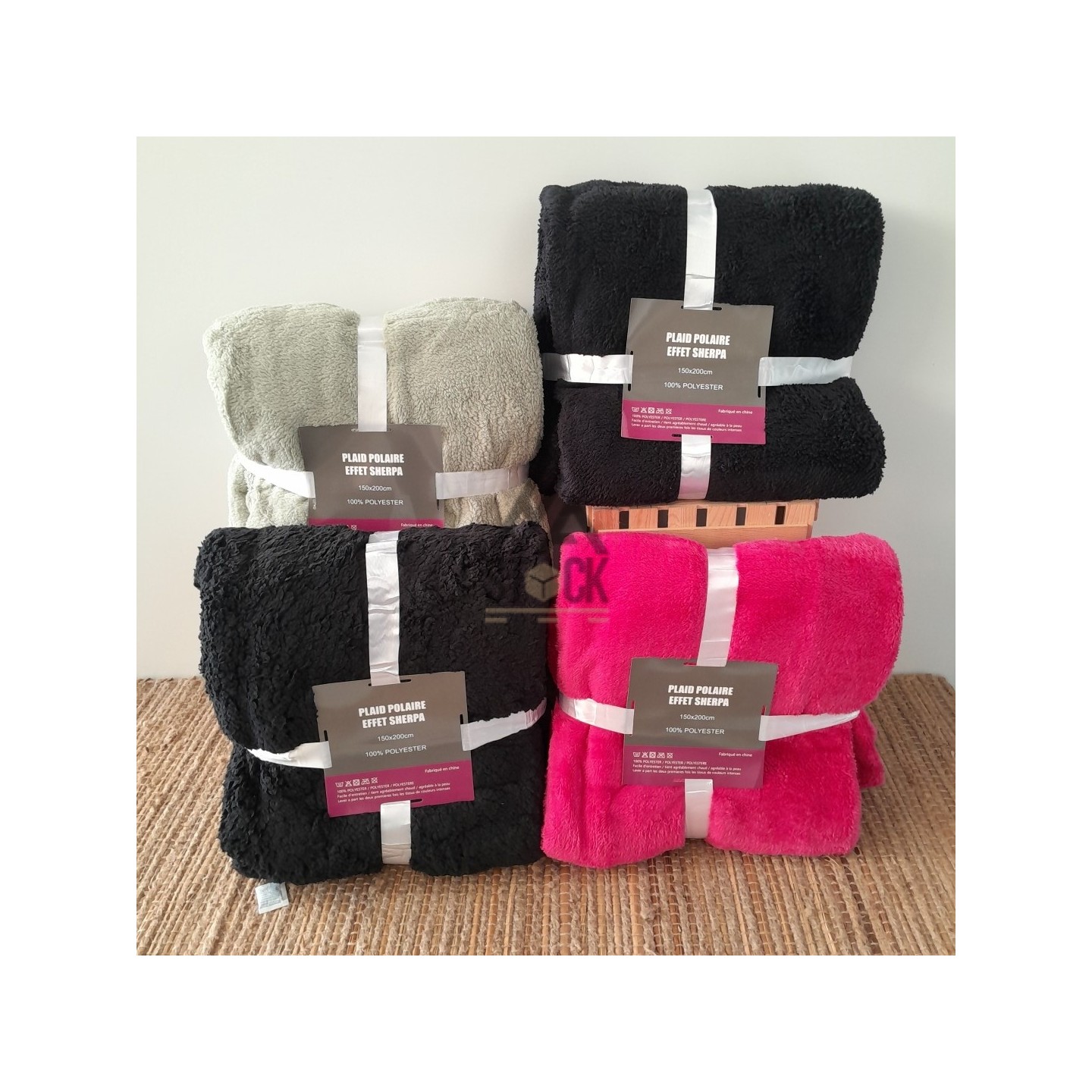 Plaid polaire effet SHERPA - 10 pièces