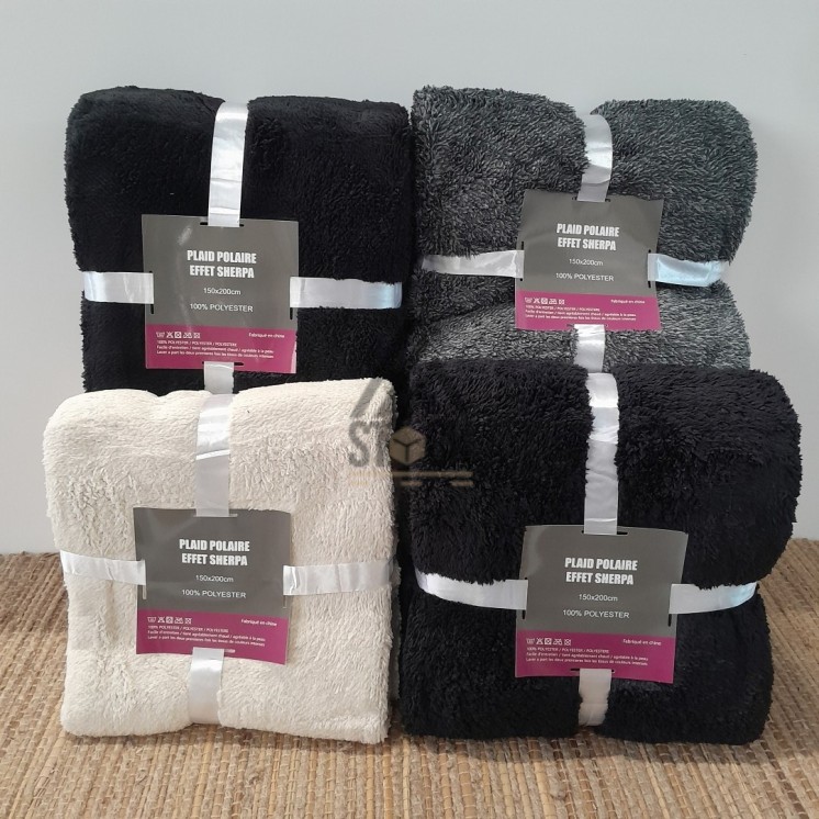 Plaid polaire effet SHERPA - 10 pièces