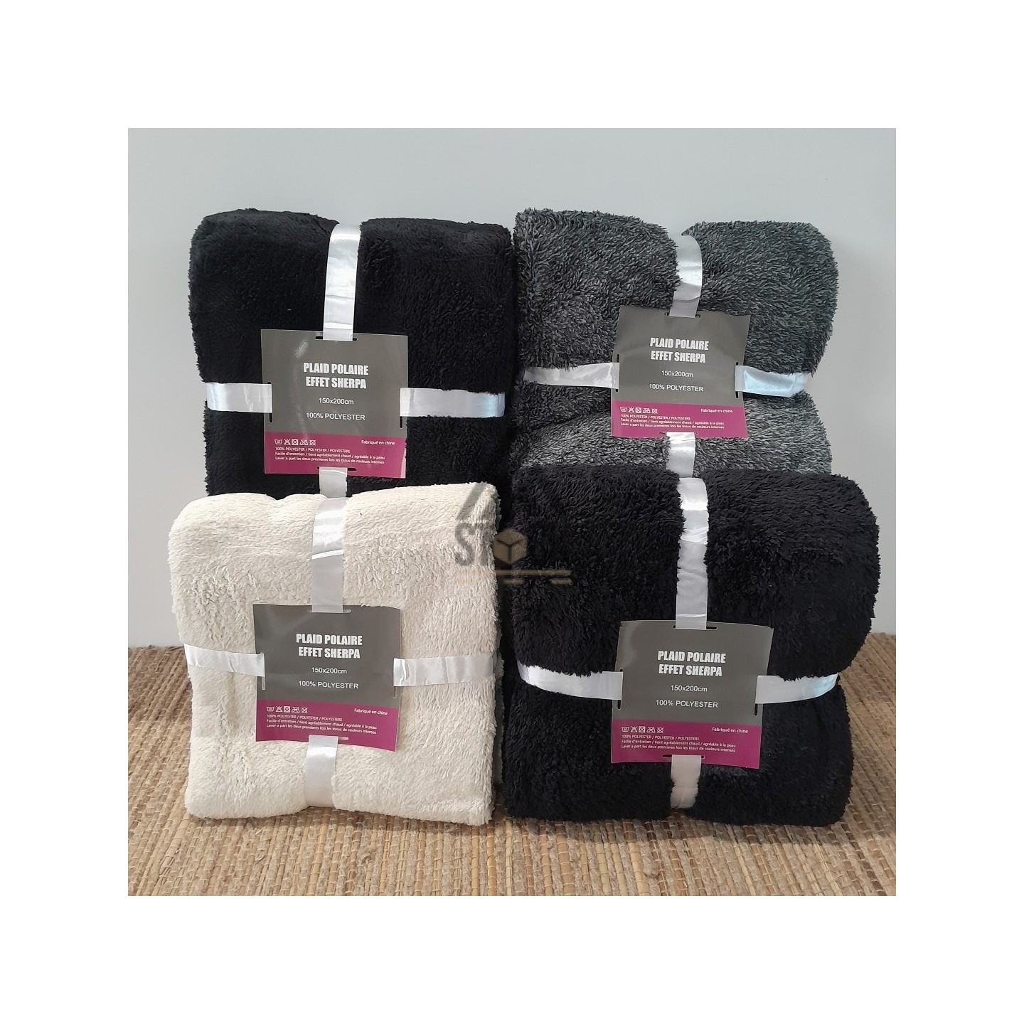 Plaid polaire effet SHERPA - 10 pièces