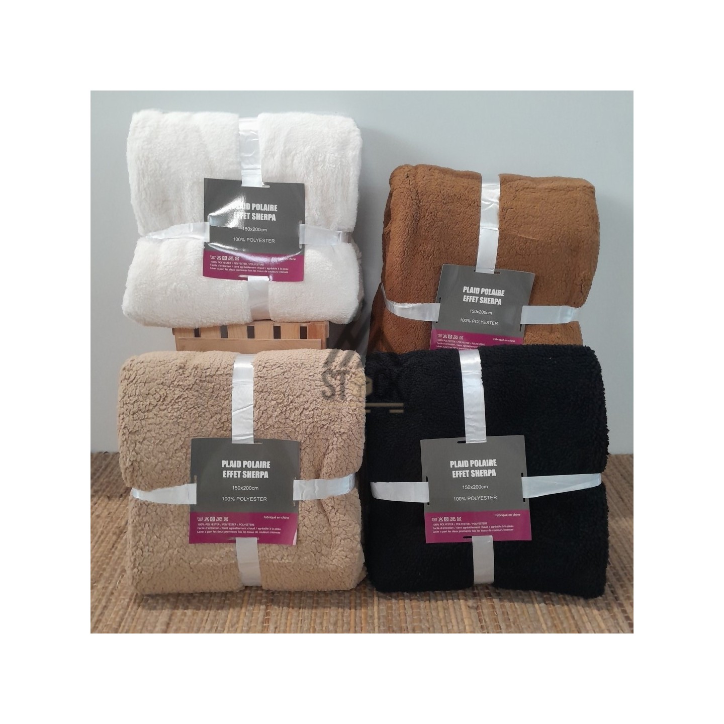 Plaid polaire effet SHERPA - 10 pièces
