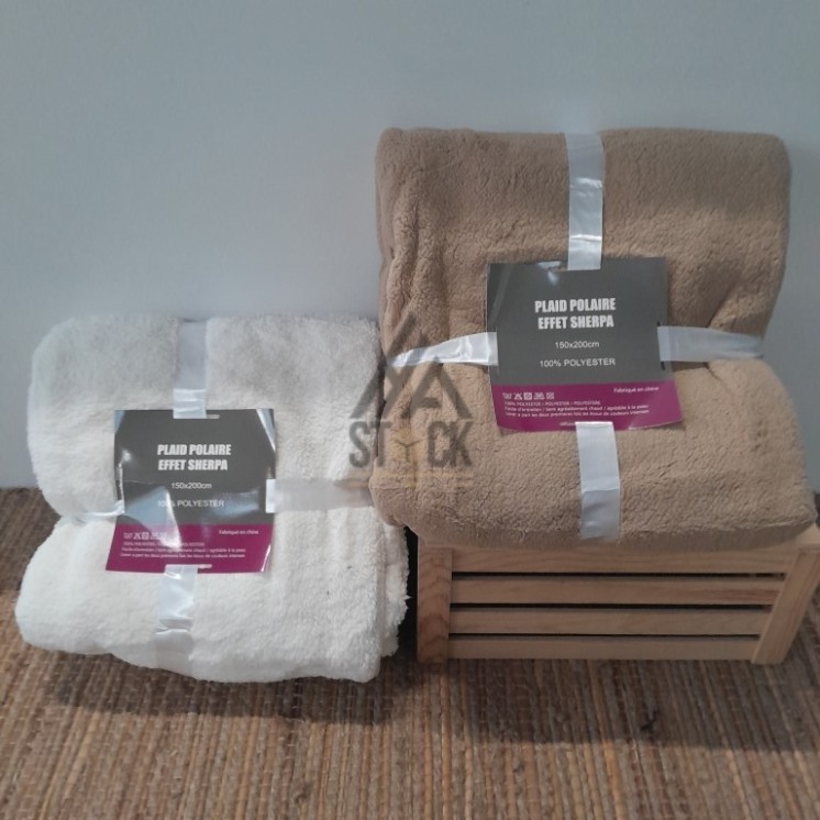 Plaid polaire effet SHERPA - 10 pièces