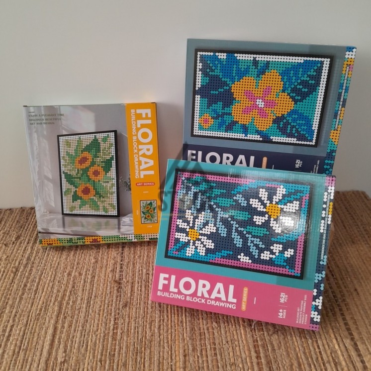 FLORAL BUILDING BLOCK DRAWING - 14 pièces