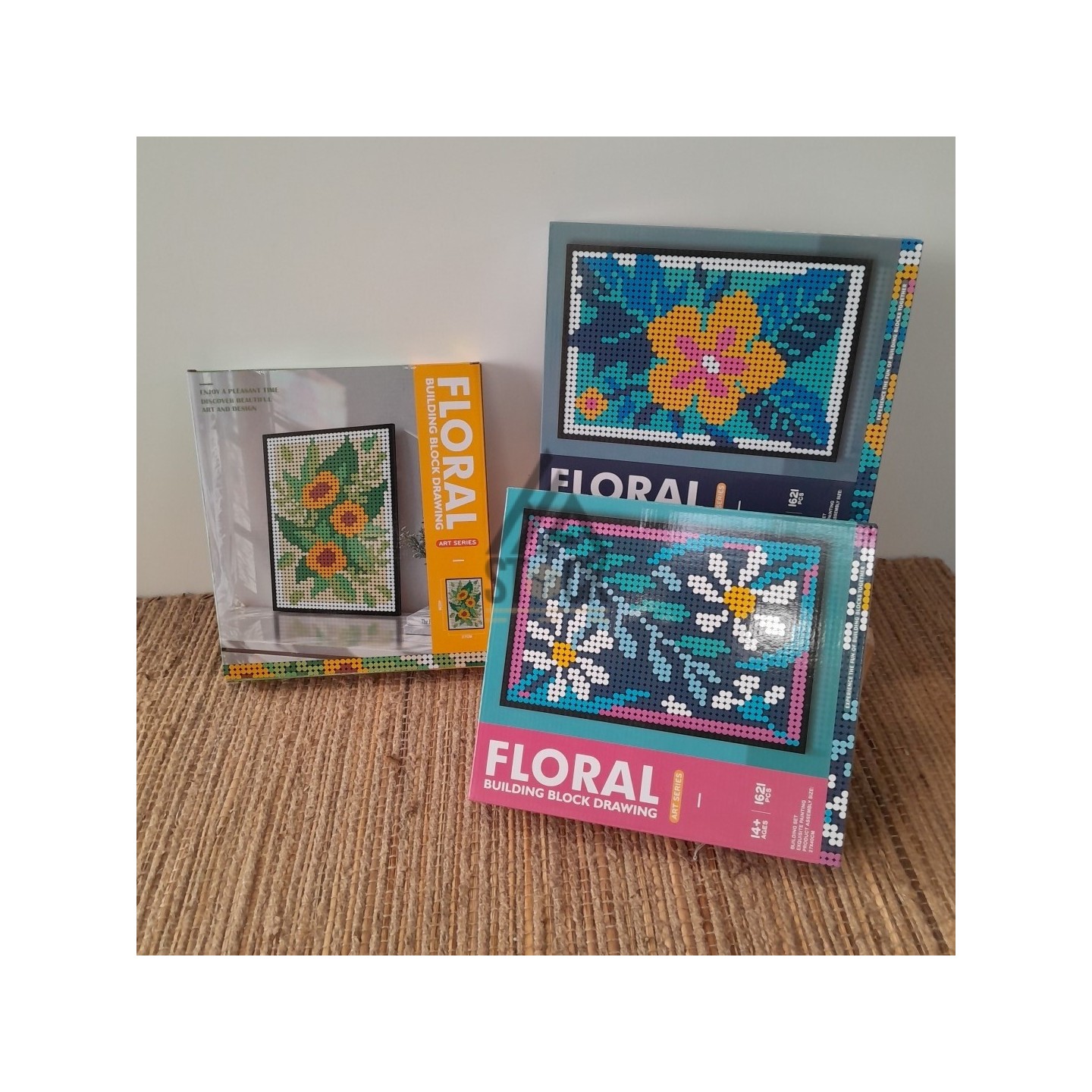 FLORAL BUILDING BLOCK DRAWING - 14 pièces