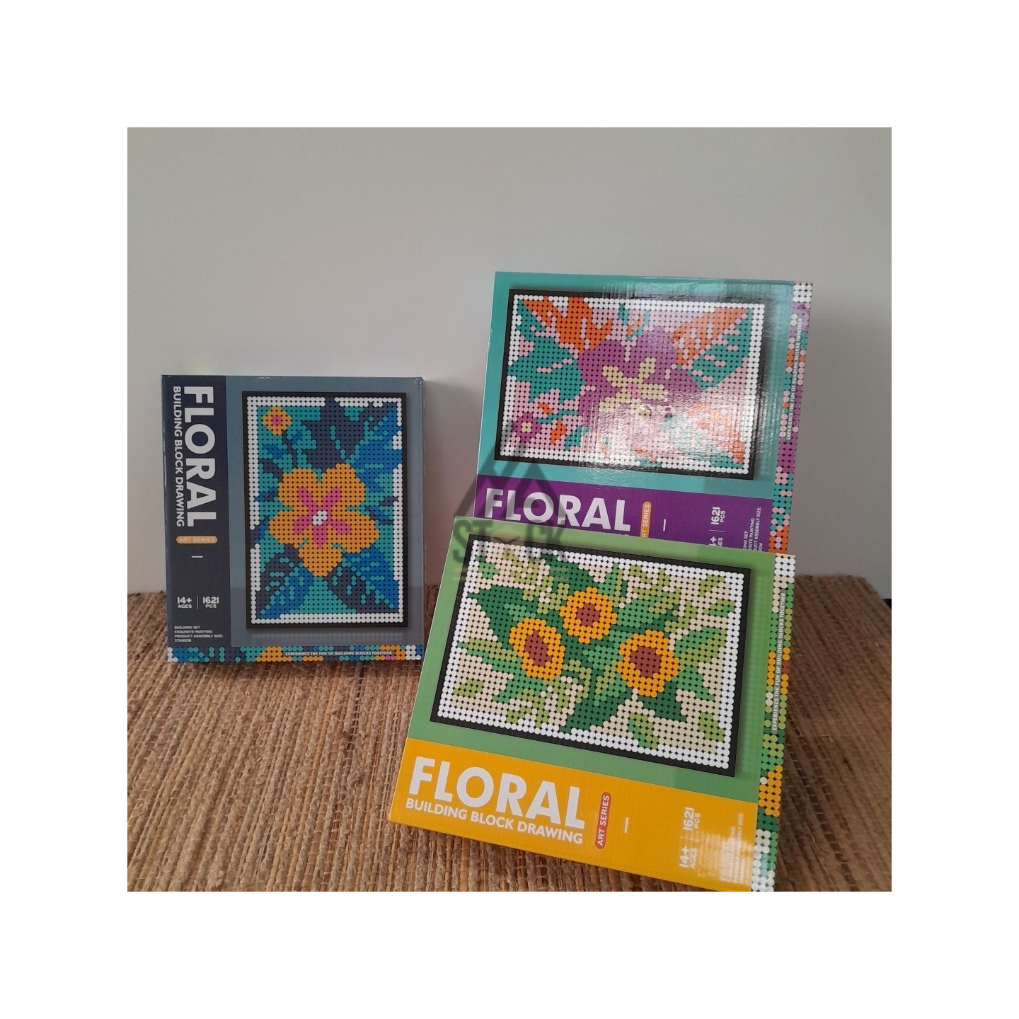 FLORAL BUILDING BLOCK DRAWING - 14 pièces