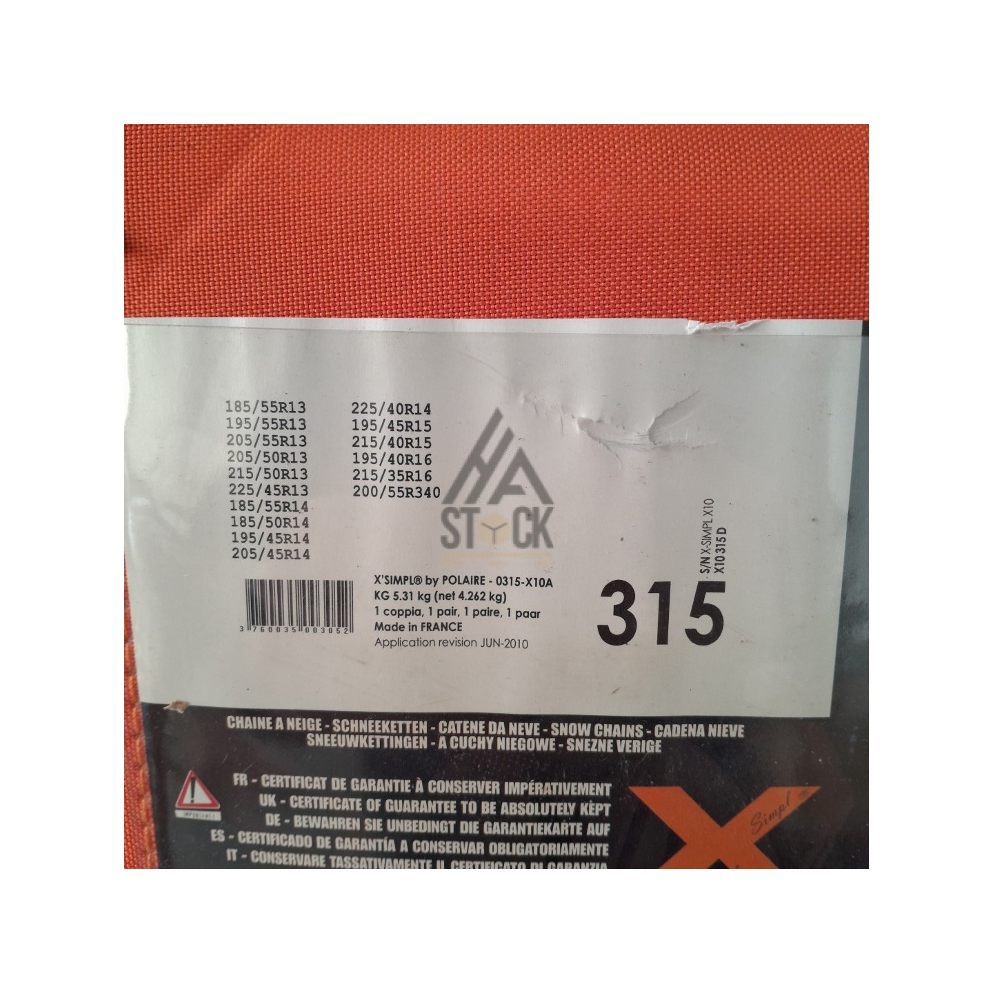 Chaine a neige - X10 - 8 pièces