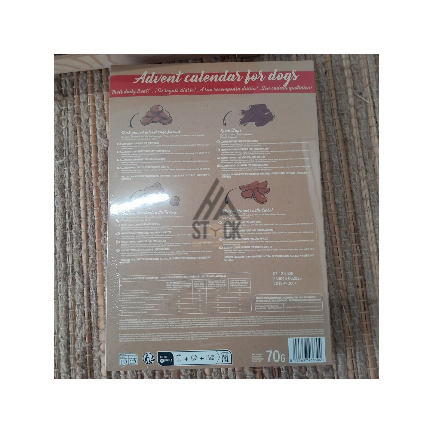 Calendrier de l'avent pour chien - 70 pièces