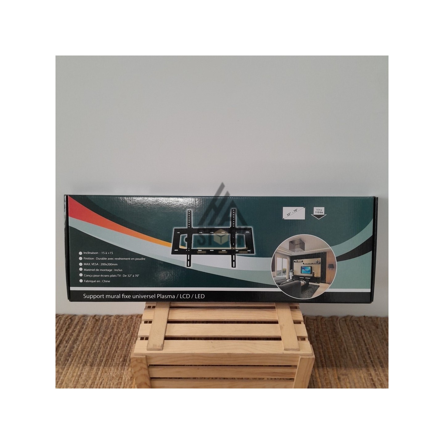 Support mural fixe universel TV - 8 pièces