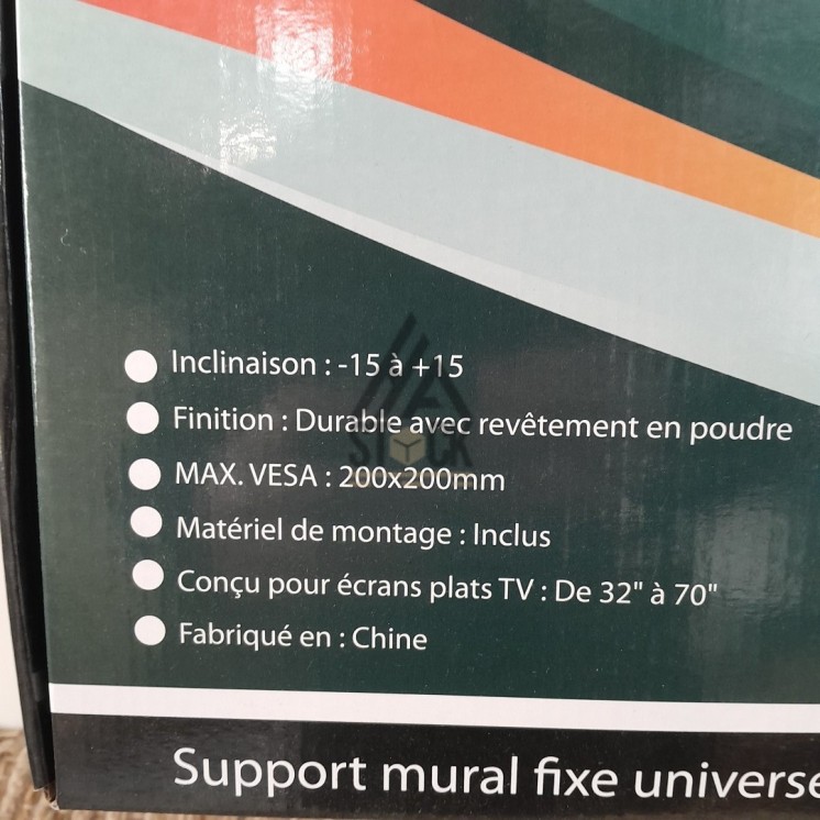 Support mural fixe universel TV - 8 pièces