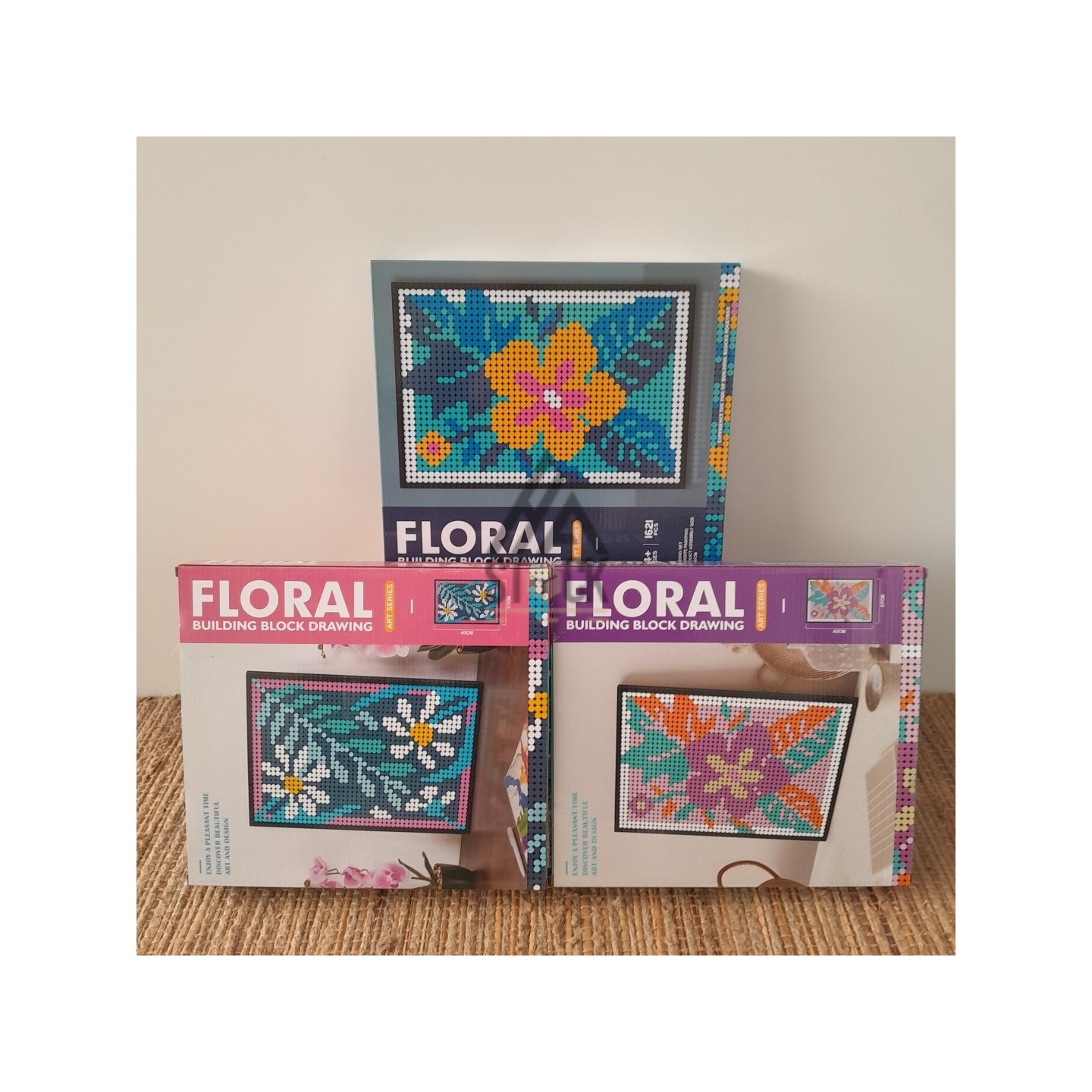 FLORAL BUILDING BLOCK DRAWING - 17 pièces