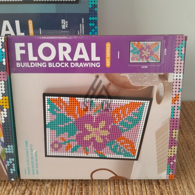 FLORAL BUILDING BLOCK DRAWING - 17 pièces