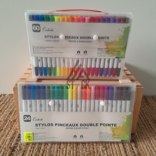 Coffret stylo pinceaux double pointe - 16 pièces