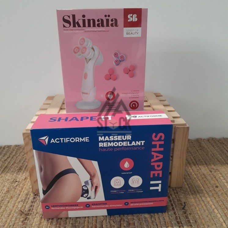 Appareil masseur & Brosse visage - 13 pièces