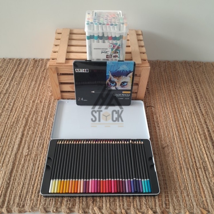 boîte de feutres et crayons de couleurs - 30 boîtes