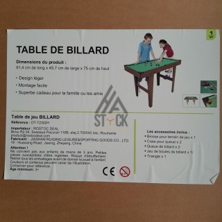 Table de billard - 3 pièces
