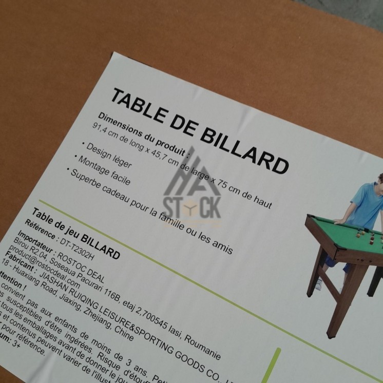 Table de billard - 3 pièces