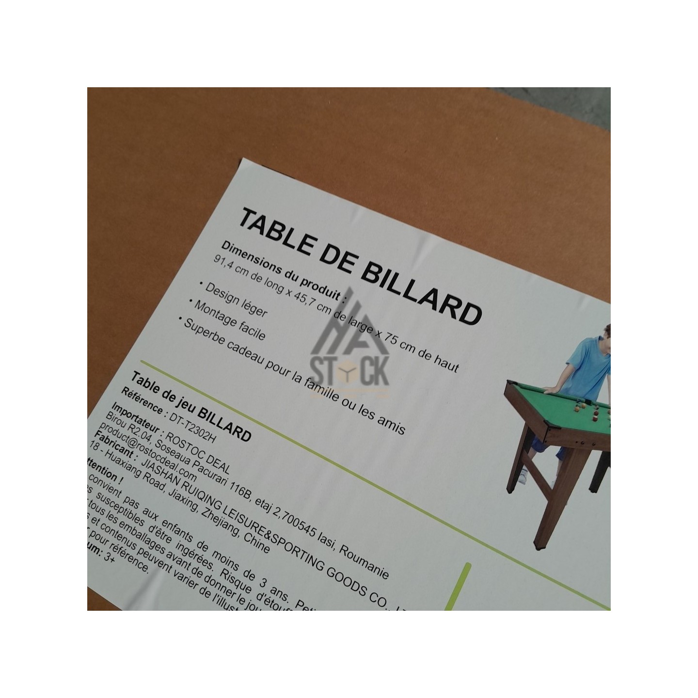 Table de billard - 3 pièces